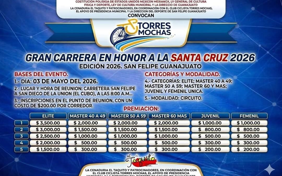 ESTE DOMINGO, LA CARRERA “SANTA CRUZ 2026”, EN SAN FELIPE