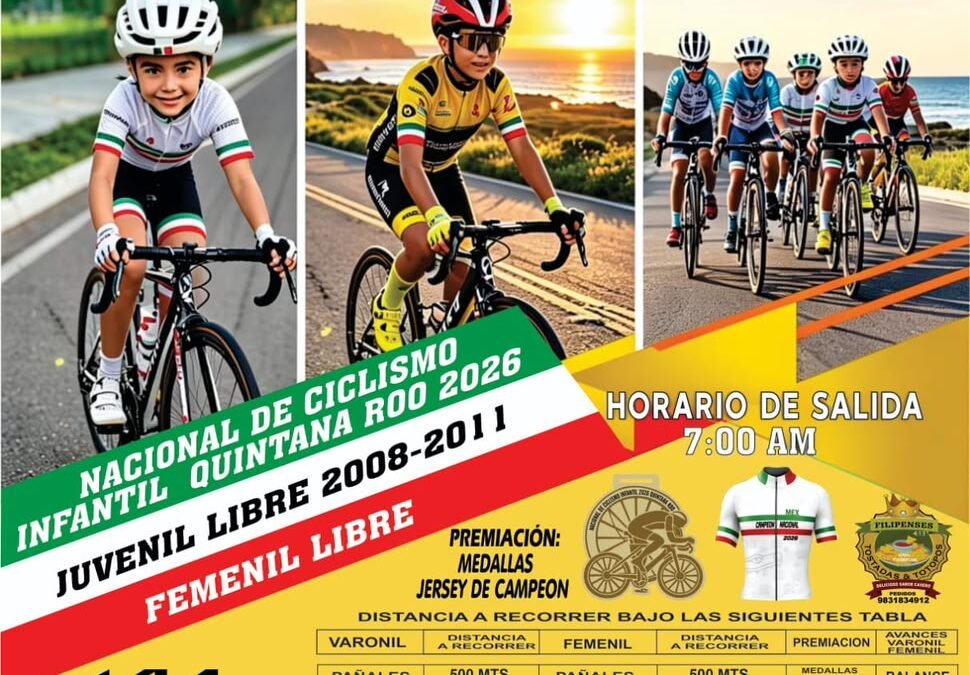 CANCÚN Y CHETUMAL SE PREPARAN PARA EL NACIONAL DE CICLISMO INFANTIL QUINTANA ROO 2026